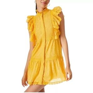 Alice + Olivia Pimmy Yellow Broderie Anglaise Shift Dress 4